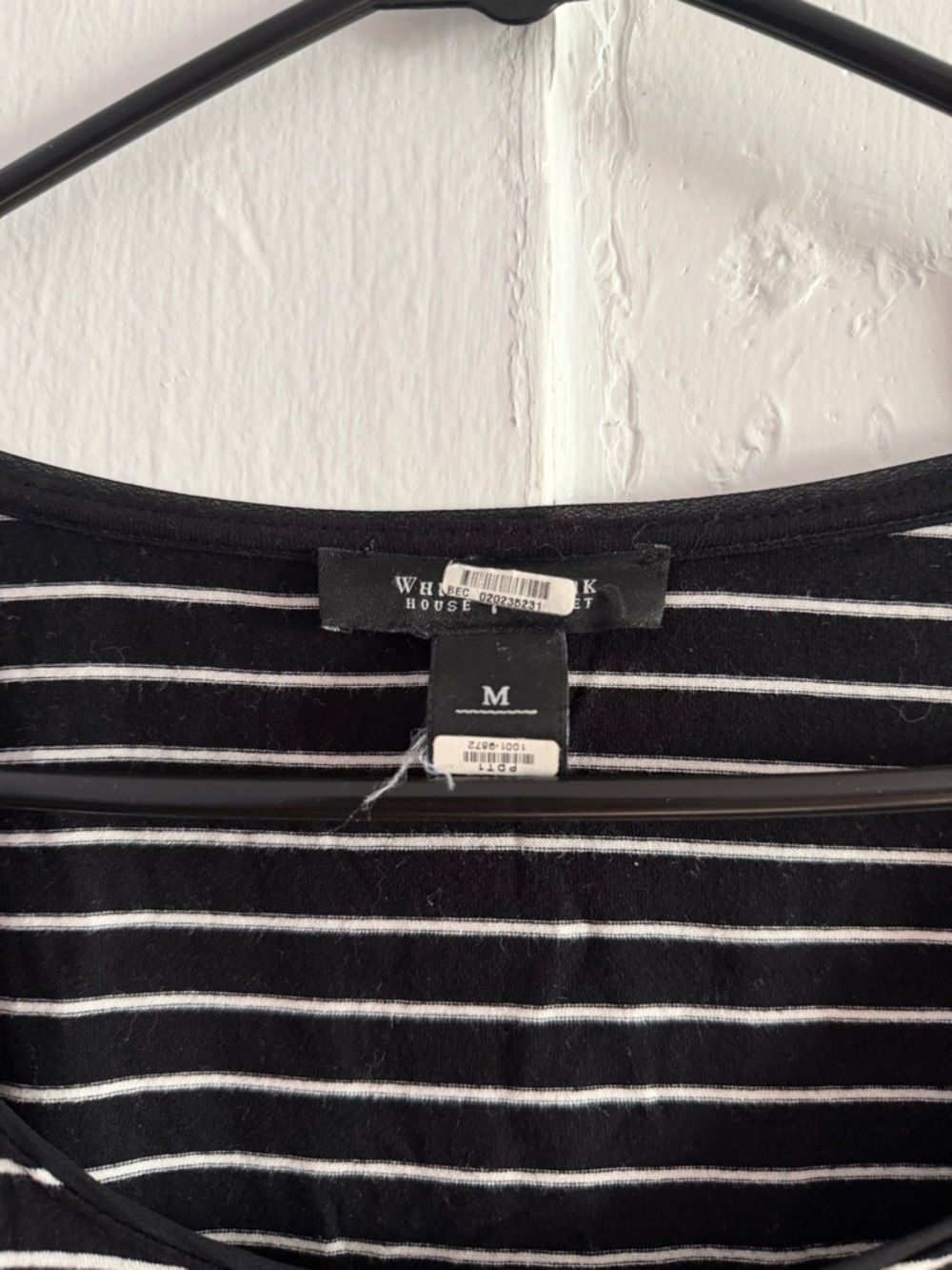 White House Black Market Black & White Striped Long Sleeve Tee - Picture 4 of 7